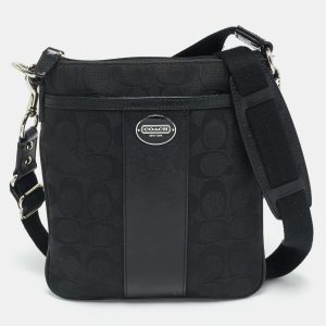 Coach Black Signature Canvas and Leather Swingpack Crossbody Bag, Shoulder Bags - Luxury Closet catalog