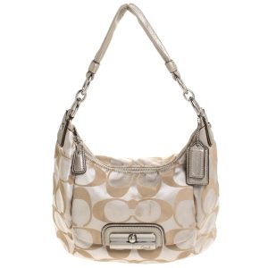 Coach Beige/Gold Canvas and Leather Kristin Hobo, Shoulder Bags - Luxury Closet catalog