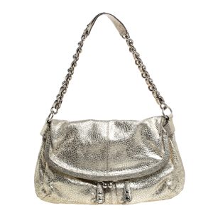 Coach Gold Textured Leather Frame Fold Over Hobo, Shoulder Bags - Luxury Closet catalog