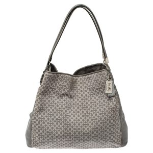 Coach Grey Signature Canvas and Leather Edie 31 Shoulder Bag, Shoulder Bags - Luxury Closet catalog