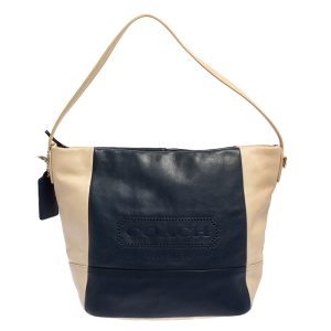 Coach Navy Blue/Beige Leather Legacy Weekend Hobo, Shoulder Bags - Luxury Closet catalog