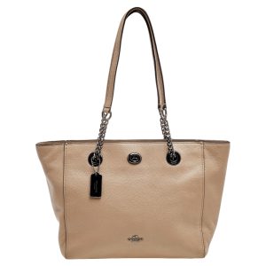 Coach Grey Leather TurnLock Tote, Tote Handbags - Luxury Closet catalog
