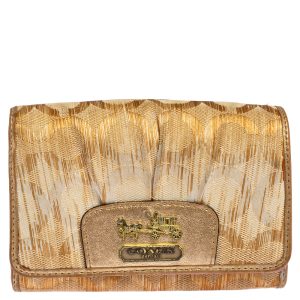 Coach Gold Ombre Signature Op Art Canvas And Leather Compact Wallet, Wallets & Money Clips - Luxury Closet catalog