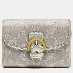Coach Grey Signature Canvas Trifold Wallet, Wallets & Money Clips - Luxury Closet catalog