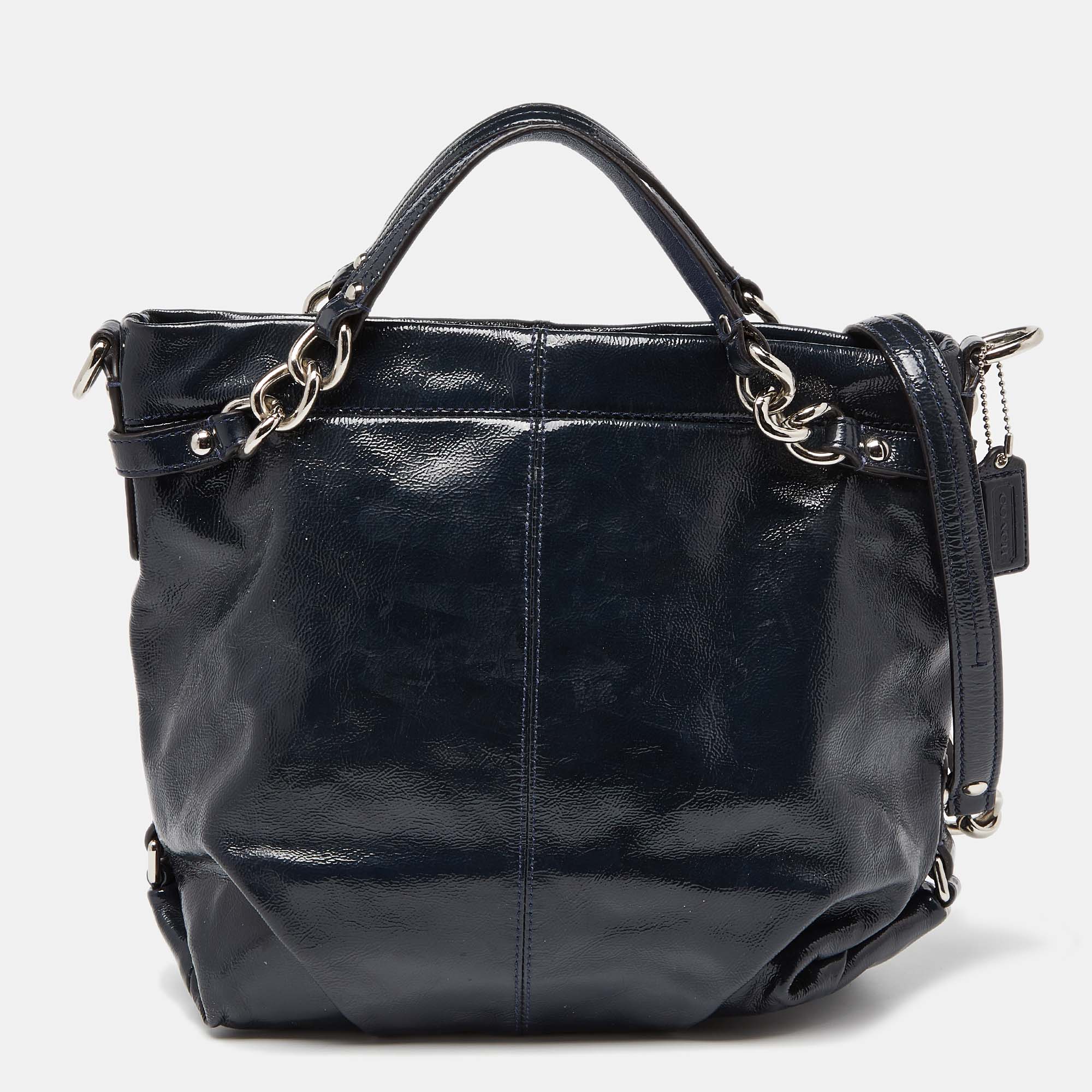 Coach Blue Patent Leather Brooke Hobo, Shoulder Bags - Luxury Closet catalog
