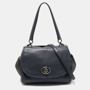 Coach Dark Blue Suede And Leather Crossbody Bag, Handbags - Luxury Closet catalog