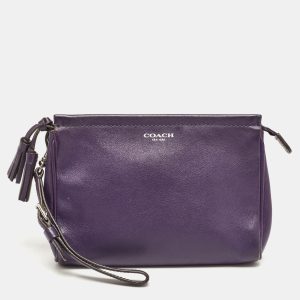 Coach Purple Leather Wristlet Clutch, Clutches & Special Occasion Bags - Luxury Closet catalog