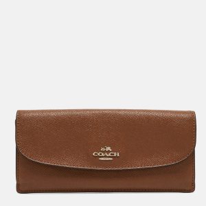 Coach Brown Leather Flap Continental Wallet, Wallets & Money Clips - Luxury Closet catalog