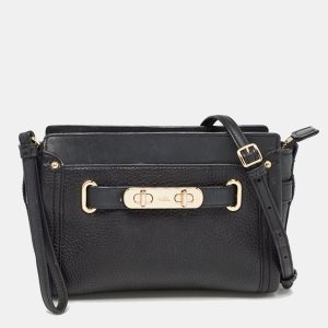 Coach Black Leather Swagger Wristlet Crossbody Bag, Handbags - Luxury Closet catalog