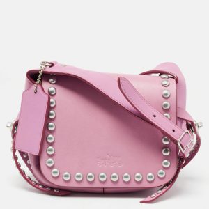 Coach Pink Leather Rivet Dakotah Crossbody Bag, Handbags - Luxury Closet catalog