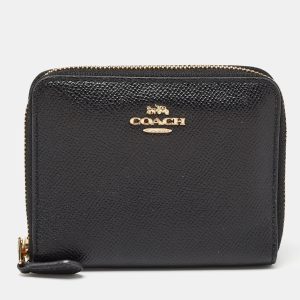 Coach Black Leather Zip Around Purse, Wallets & Money Clips - Luxury Closet catalog