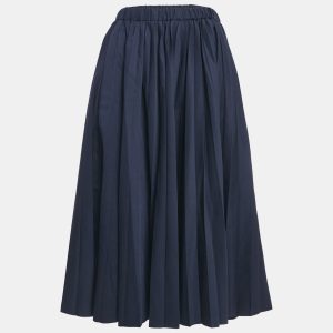 Comme des Garcons Navy Blue Wool Pleated Midi Skirt M, Skirts - Luxury Closet catalog