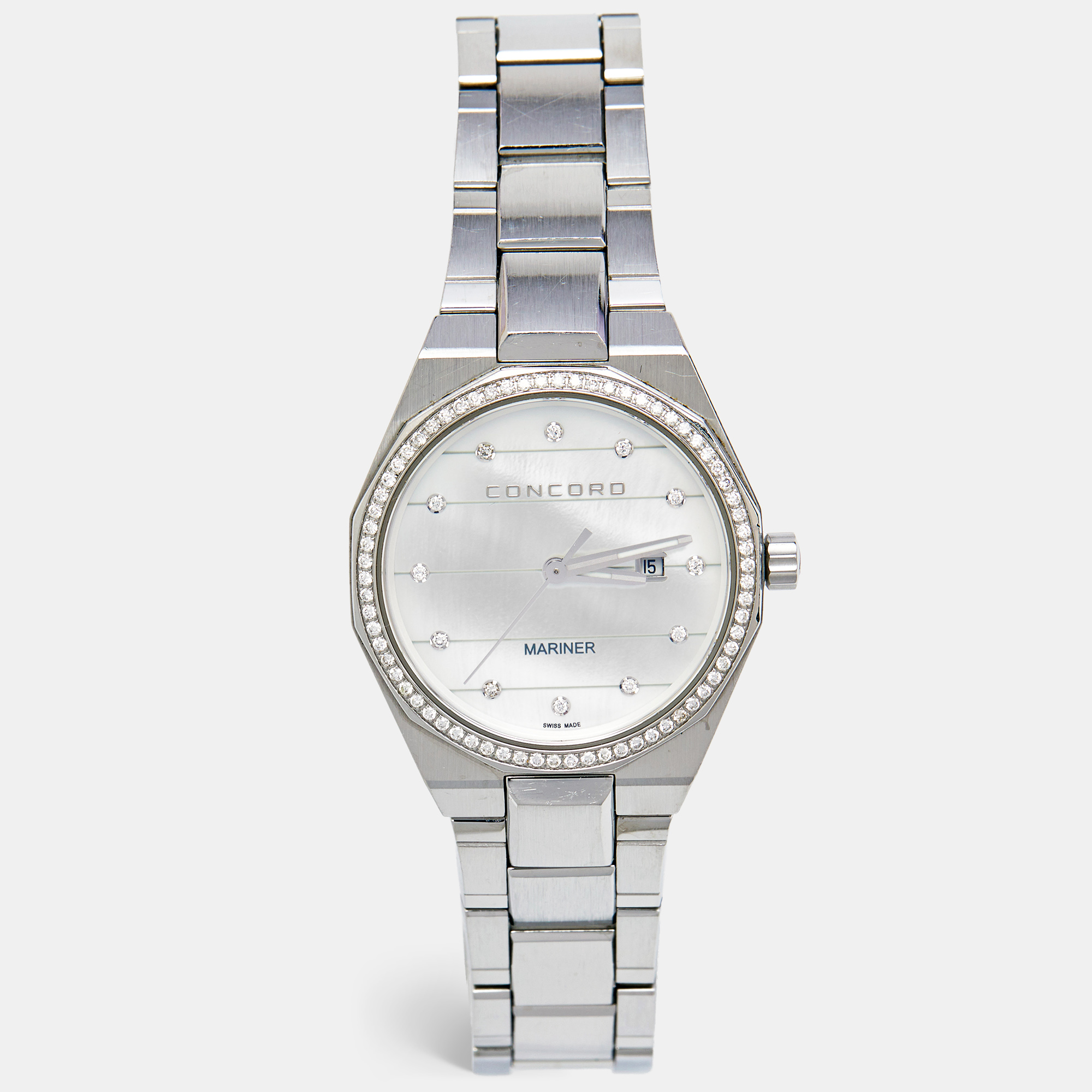 Concord Mother Of Pearl Diamond Stainless Steel Mariner 320274 Women's Wristwatch 30 mm, Watches - Luxury Closet catalog