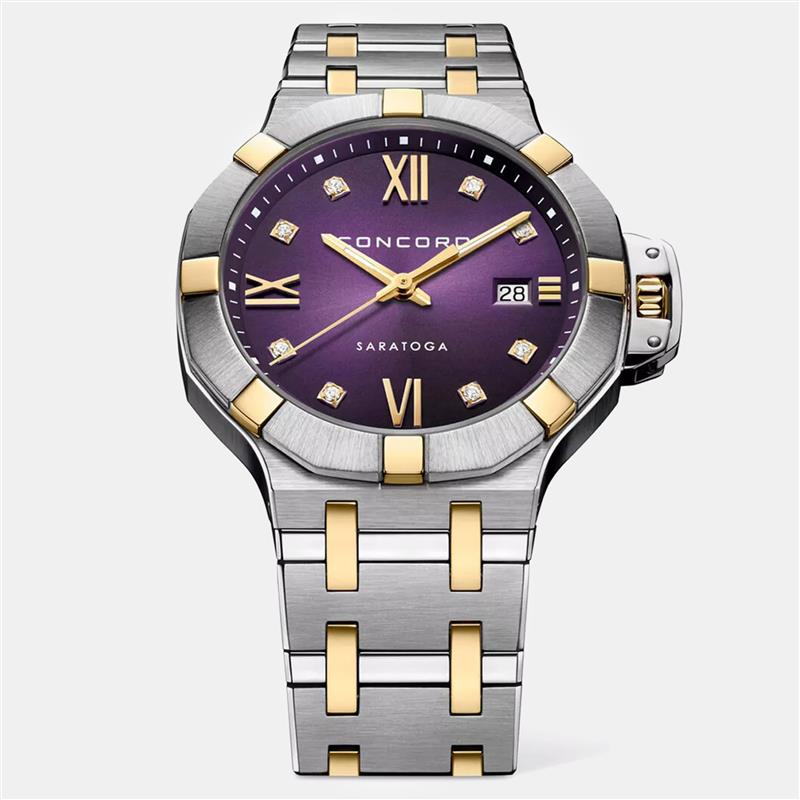 Concord Purple Stainless Steel Saratoga 0320584 Quartz Women's Wristwatch 31 mm, Watches - Luxury Closet catalog