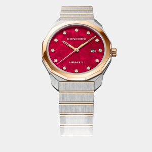 Concord Red Diamond 18k Rose Gold Stainless Steel Mariner SL 0320540 Quartz Women's Wristwatch 30 mm, Watches - Luxury Closet catalog