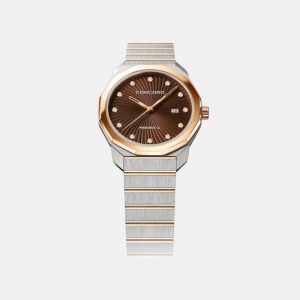 Concord Brown Diamond 18k Rose Gold Stainless Steel Mariner SL 0320527 Quartz Women's Wristwatch 30 mm, Watches - Luxury Closet catalog