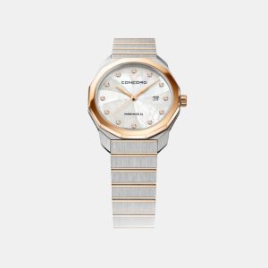 Concord White MOP Diamond 18k Rose Gold Stainless Steel Mariner SL 0320470 Quartz Women's Wristwatch 30 mm, Watches - Luxury Closet catalog