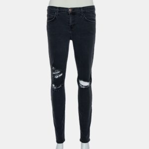 Current Elliot Black Denim Destroyed Stilletto Jeans M, Jeans - Luxury Closet catalog
