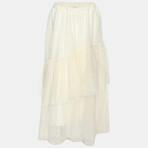 Twinset Cream Tulle Pleated Midi Skirt M, Skirts - Luxury Closet catalog