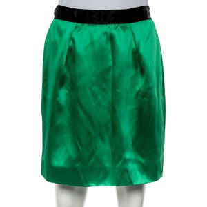 D&G Green Satin Mini Skirt M, Skirts - Luxury Closet catalog