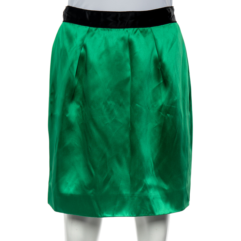 D&G Green Satin Mini Skirt M, Skirts - Luxury Closet catalog