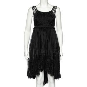 D&G Black Sheer Silk Lace Trim Sleeveless Dress M, Dresses - Luxury Closet catalog