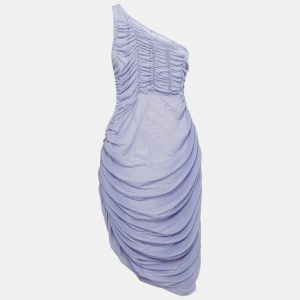 Danielle Guizio Purple Mesh Ruched Mini Dress L, Dresses - Luxury Closet catalog