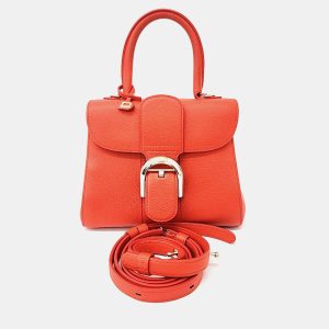 Delvaux Orange Leather Briand Mini Box, Satchels - Luxury Closet catalog