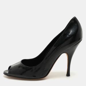 D&G Black Patent Leather Peep Toe Pumps Size 39, Pumps - Luxury Closet catalog