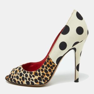 D&G Multicolor Printed Canvas Peep Toe Pumps Size 39, Pumps - Luxury Closet catalog