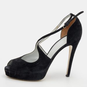 D&G Black Suede Platform Ankle Strap Sandals Size 39, Sandals - Luxury Closet catalog