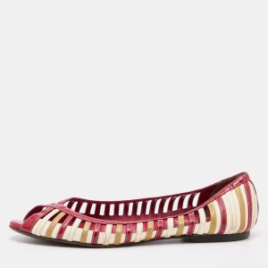 D&G Tri Color Patent Leather Open Toe Flats Size 40, Flats - Luxury Closet catalog