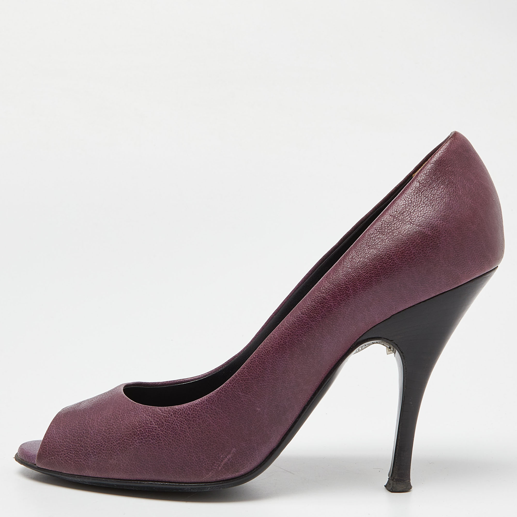 D&G Burgundy Leather Peep Toe Pumps Size 38, Pumps - Luxury Closet catalog
