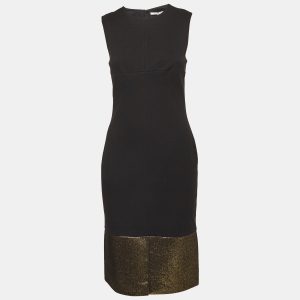 Diane Von Furstenberg Black/Gold Lurex and Jersey Blee Midi Dress M, Dresses - Luxury Closet catalog