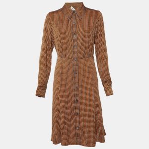 Diane Von Furstenberg Orange Printed Silk Shirt Dress M, Dresses - Luxury Closet catalog