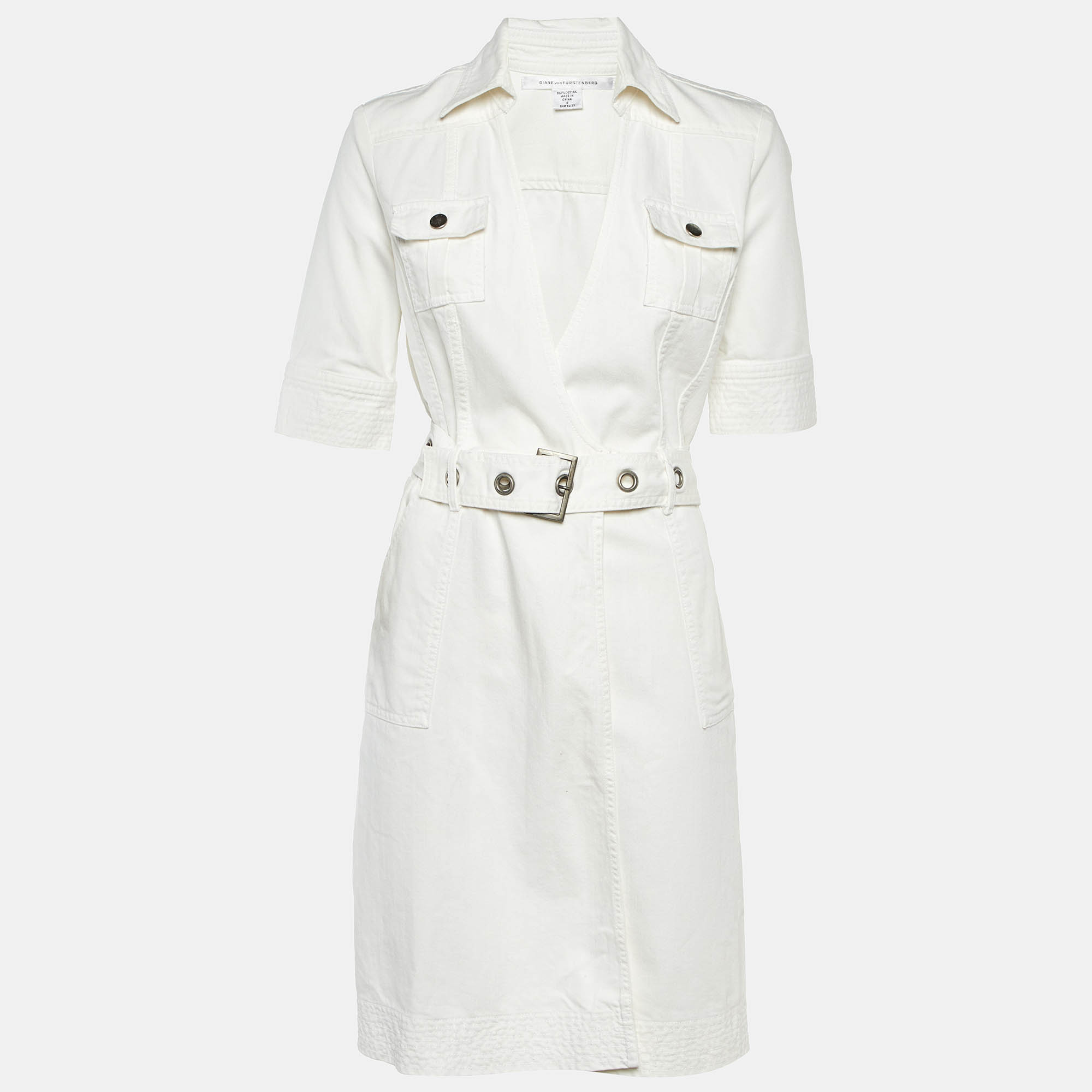 Diane Von Furstenberg White Denim Mead Wrap Dress M, Dresses - Luxury Closet catalog