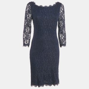 Diane Von Furstenberg Navy Blue Lace Short Zarita Dress M, Dresses - Luxury Closet catalog