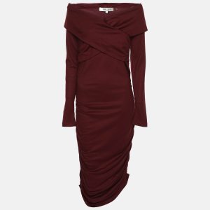 Diane Von Furstenberg Burgundy Wool Blend Bodycon Dress M, Dresses - Luxury Closet catalog