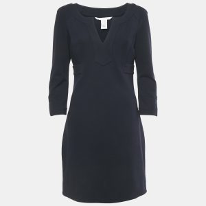Diane Von Furstenberg Navy Blue Jersey Long Sleeve Indy Mini Dress M, Dresses - Luxury Closet catalog