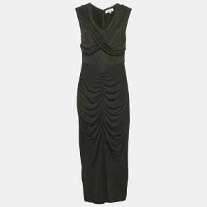 Diane Von Furstenberg Black Jersey Ruched Midi Dress L, Dresses - Luxury Closet catalog