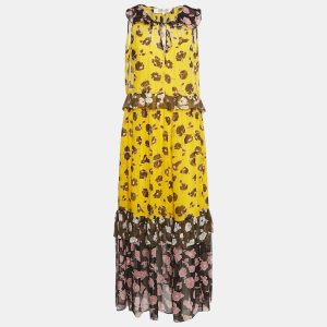 Diane von Furstenberg Yellow Floral Print Silk Long Dress S, Dresses - Luxury Closet catalog