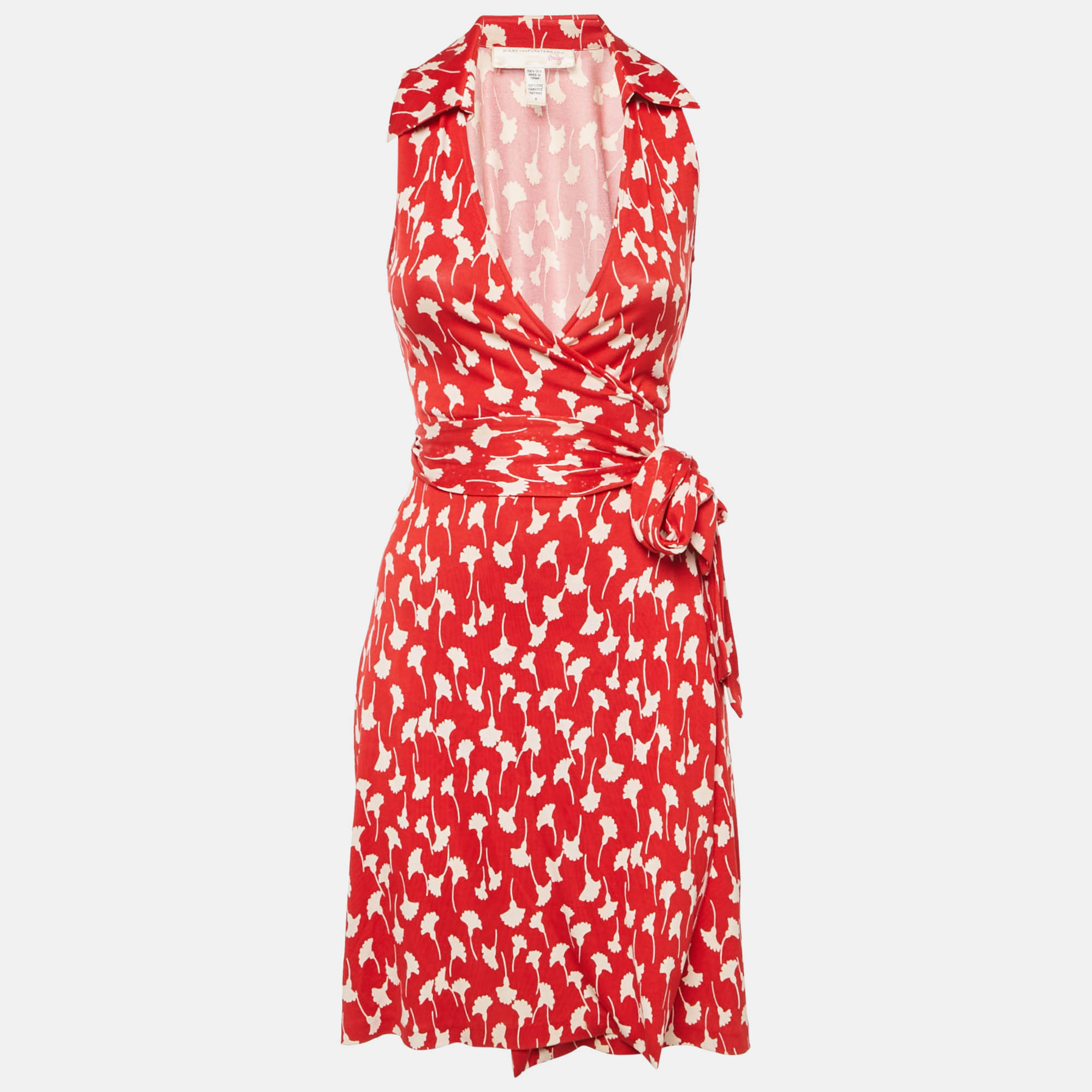 Diane Von Furstenberg Vintage Red Printed Silk Jersey St.Jude Wrap Dress XS, Dresses - Luxury Closet catalog