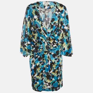 Diane Von Furstenberg Blue Printed Jersey Twist-Front Emmaline Mini Dress M, Dresses - Luxury Closet catalog