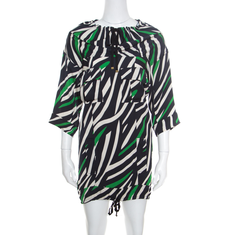 Diane Von Furstenberg Multicolor Striped Silk Tie Detail Kangou Tunic S, Shirts & Tops - Luxury Closet catalog