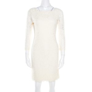 Diane Von Furstenberg Cream Long Sleeve Zarita Lace Dress S, Dresses - Luxury Closet catalog