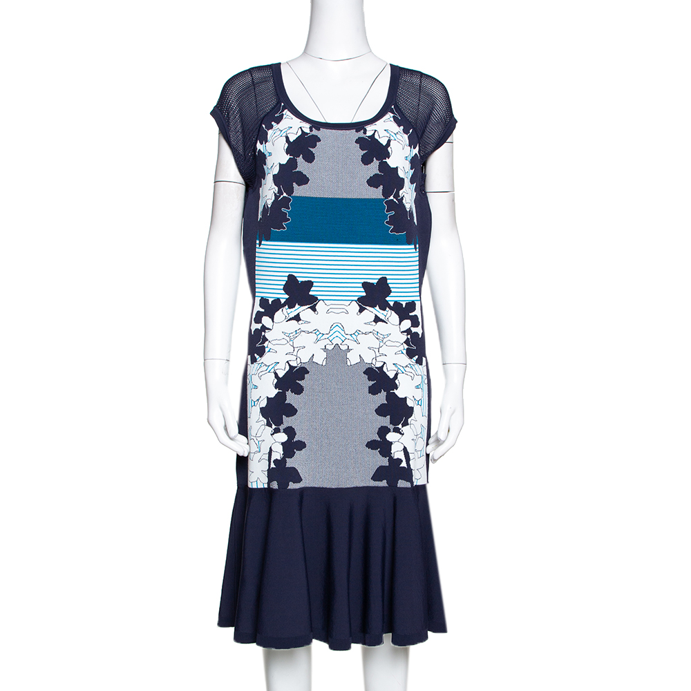 Diane Von Furstenberg Admiral Navy & Ivory Intarsia Knit Jalen Dress L, Dresses - Luxury Closet catalog