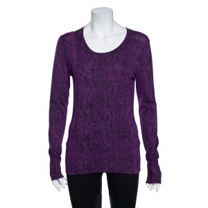 Diane Von Furstenberg Purple Animal Print Knit Neva Top S, Shirts & Tops - Luxury Closet catalog