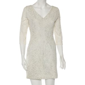 Diane Von Furstenberg Pale Grey & Cream Floral Embroidered Silk Sarita Dress M, Dresses - Luxury Closet catalog