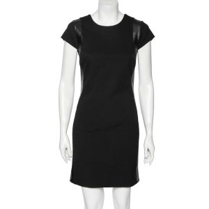 Diane von Furstenberg Black Knit Pele Leather Short Sleeve Dress M, Dresses - Luxury Closet catalog