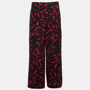 Diane Von Furstenberg Black & Red Printed Stretch Crepe Wide Leg Trousers M, Clothing - Luxury Closet catalog